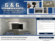 Tablet Screenshot of gandgductcleaning.com